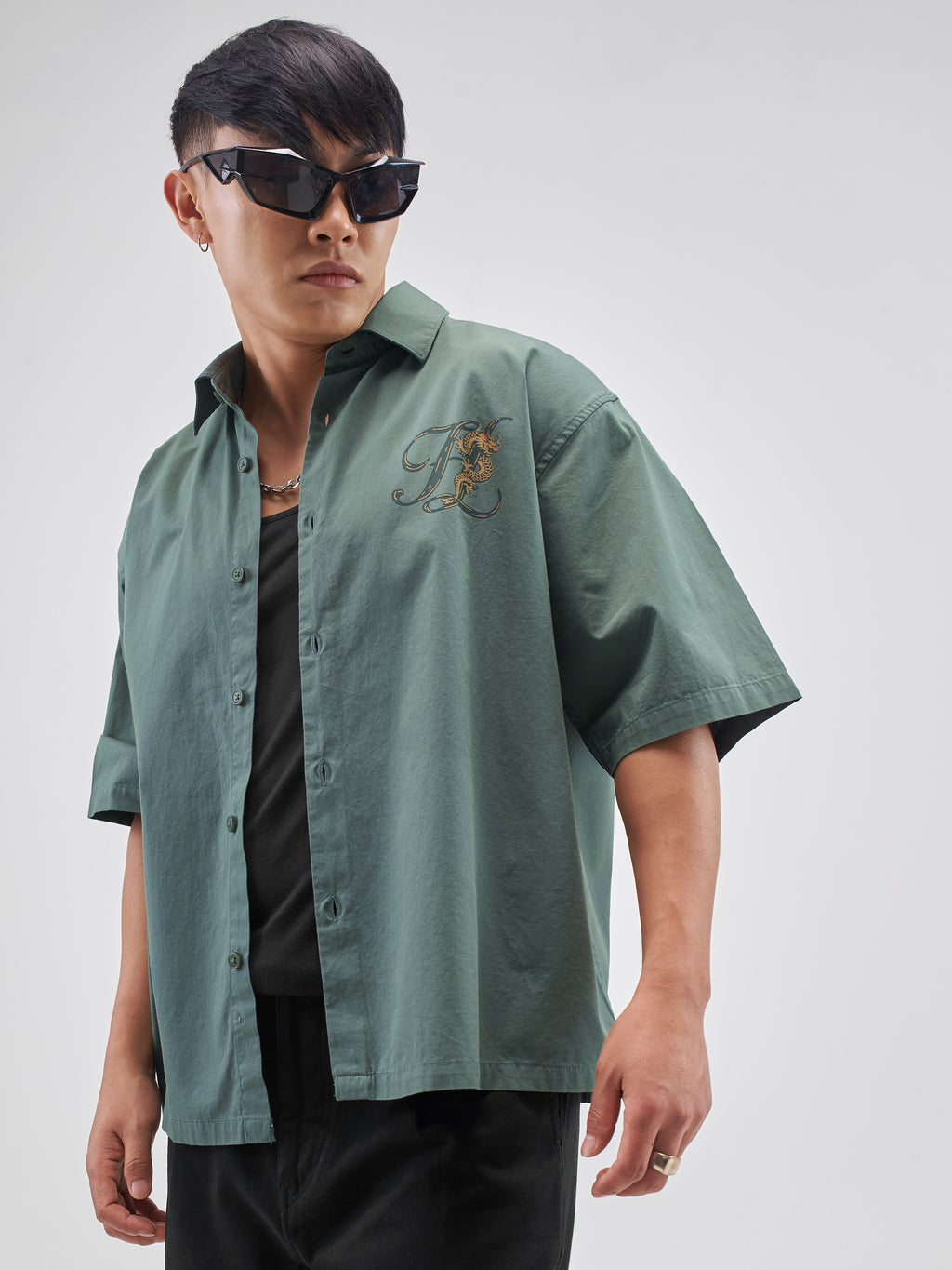 Highlander Men Green Printed Boxy Fit Casual Shirt - Green - Image 4