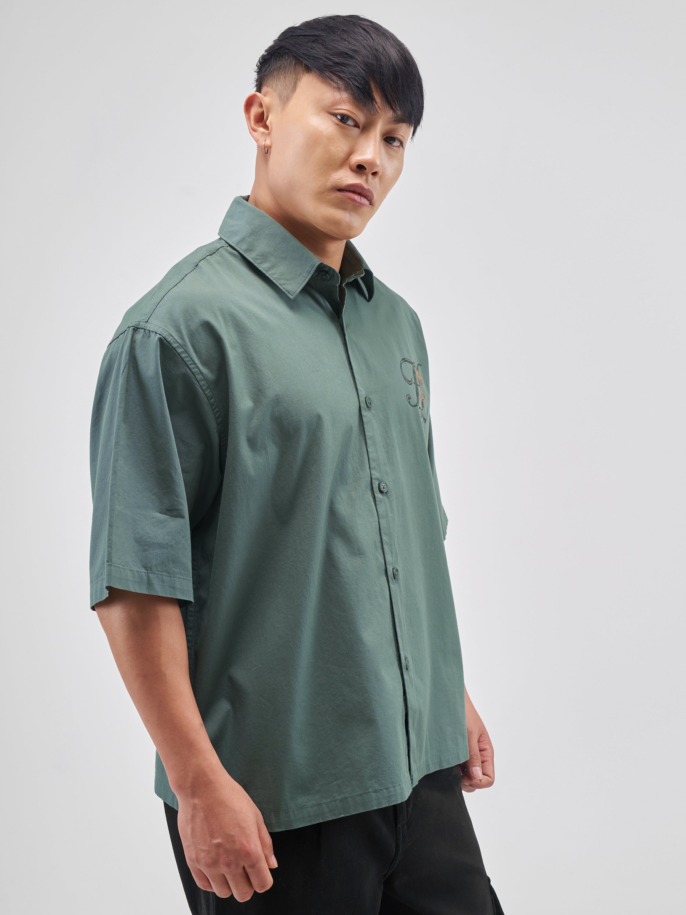Highlander Men Green Printed Boxy Fit Casual Shirt - Green - Image 6