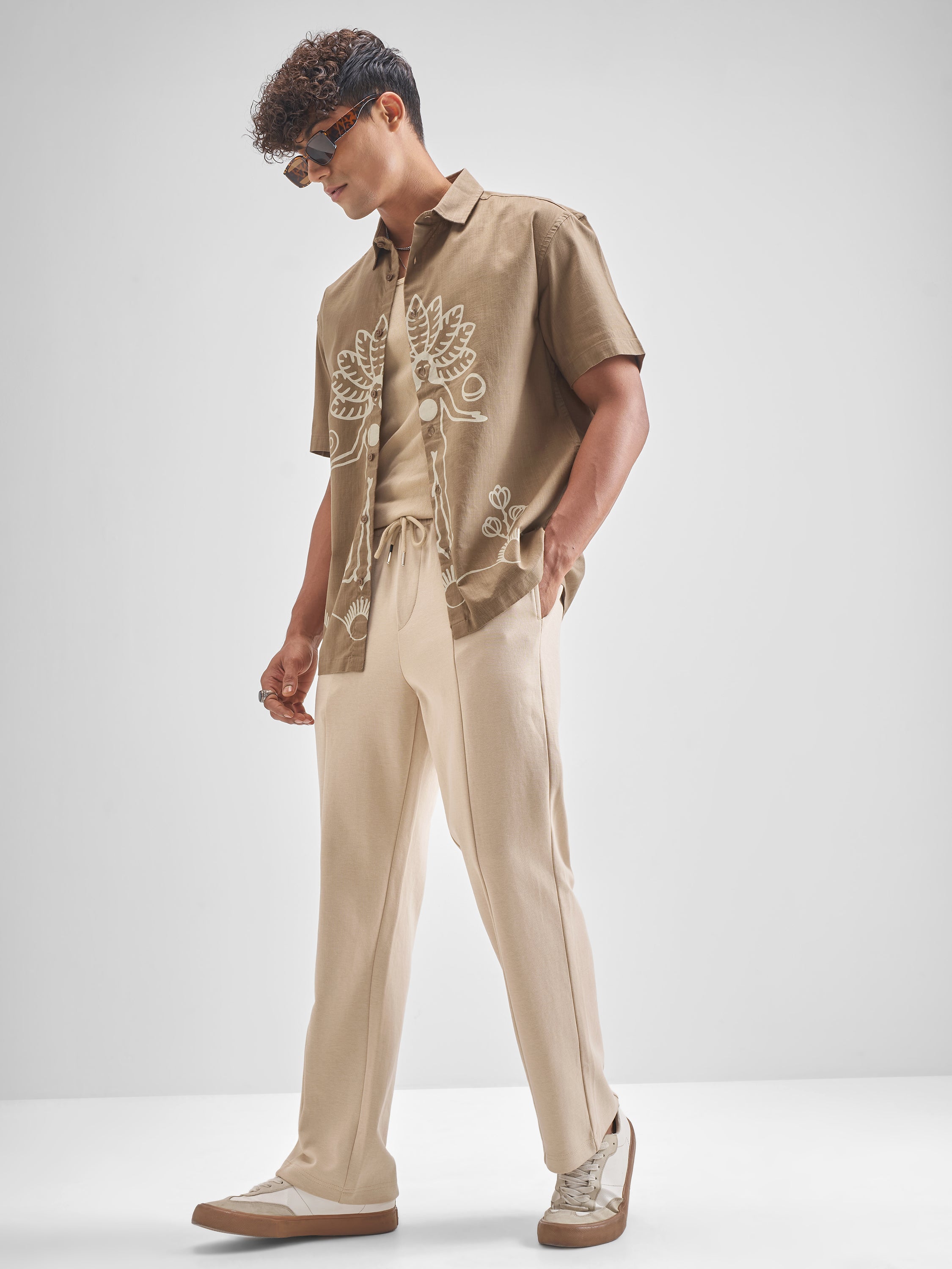 Highlander Men Brown Printed Relaxed Fit Casual Shirt - Brown - Image 2