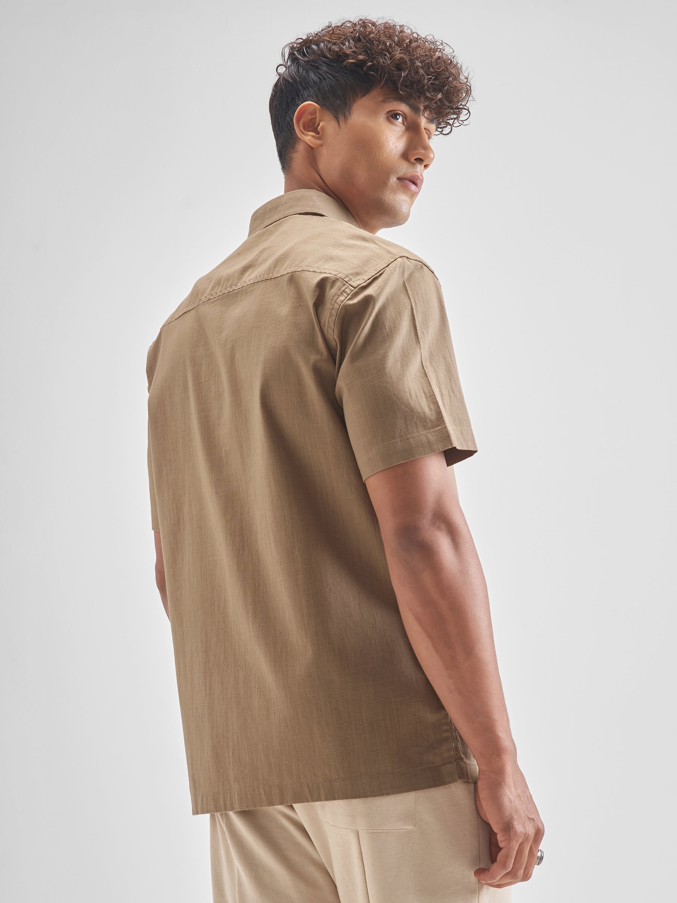 Highlander Men Brown Printed Relaxed Fit Casual Shirt - Brown - Image 3
