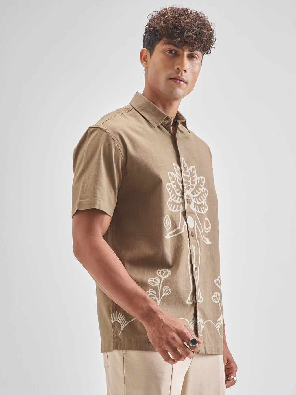 Highlander Men Brown Printed Relaxed Fit Casual Shirt - Brown - Image 6