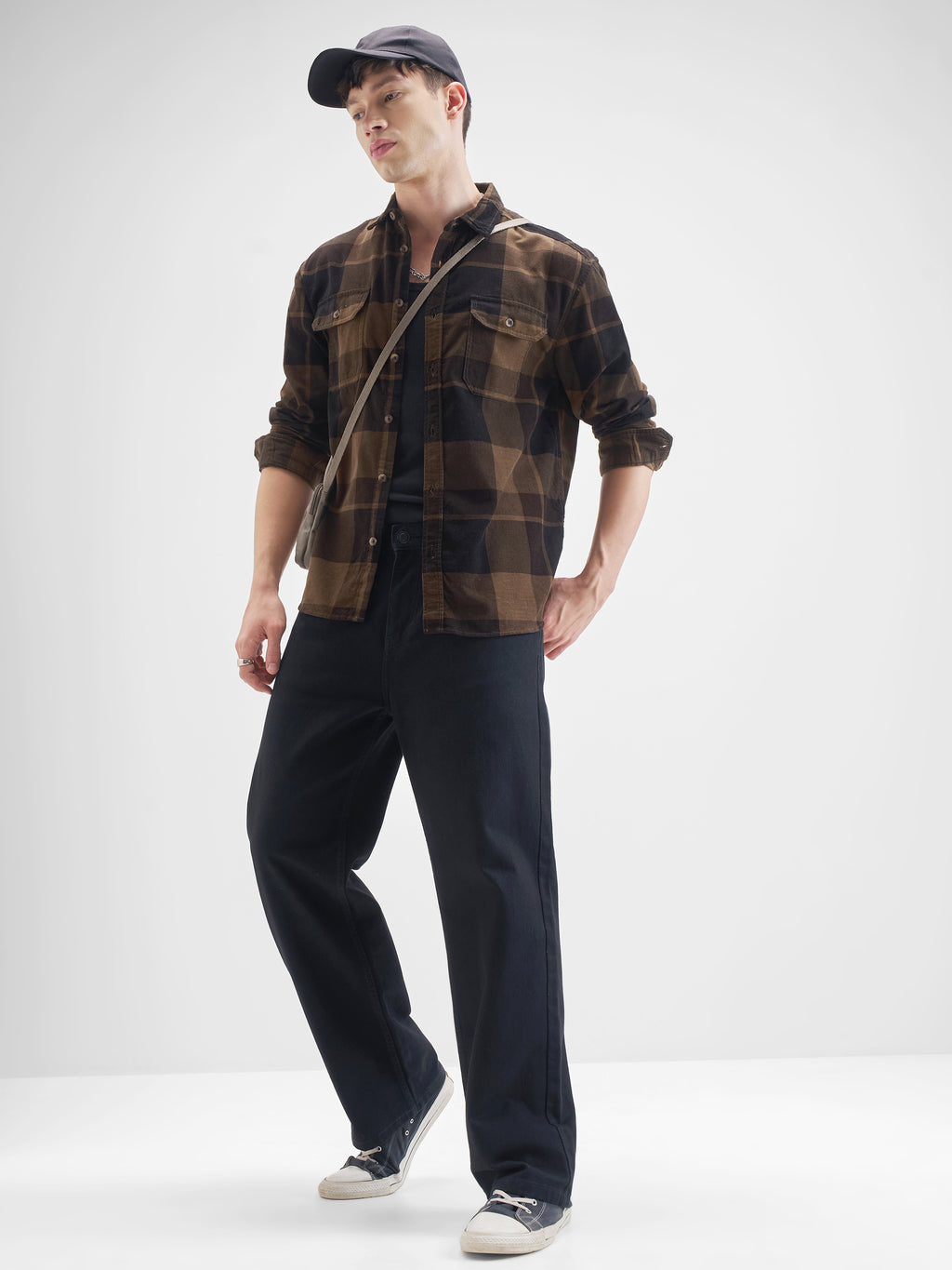 Highlander Men Brown Checked Relaxed Fit Casual Shirt - Brown - Image 2