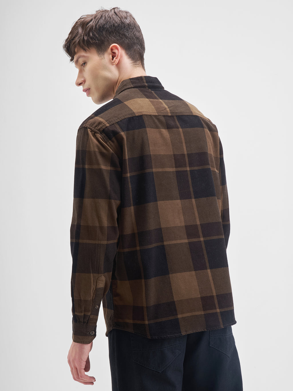 Highlander Men Brown Checked Relaxed Fit Casual Shirt - Brown - Image 3