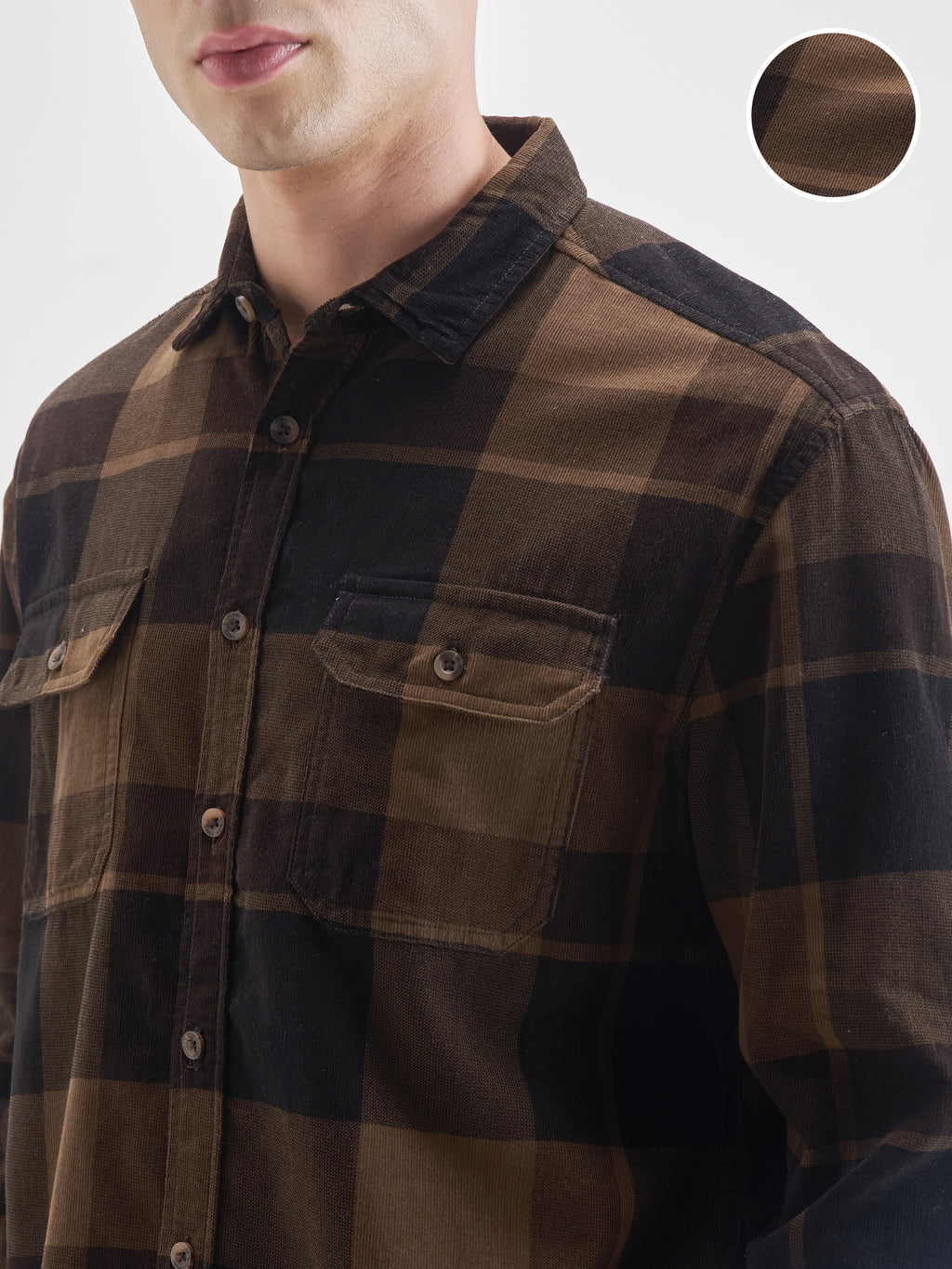 Highlander Men Brown Checked Relaxed Fit Casual Shirt - Brown - Image 5