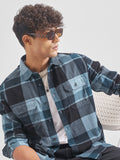 Highlander Men Blue Checked Relaxed Fit Casual Shirt - Blue - Image 1