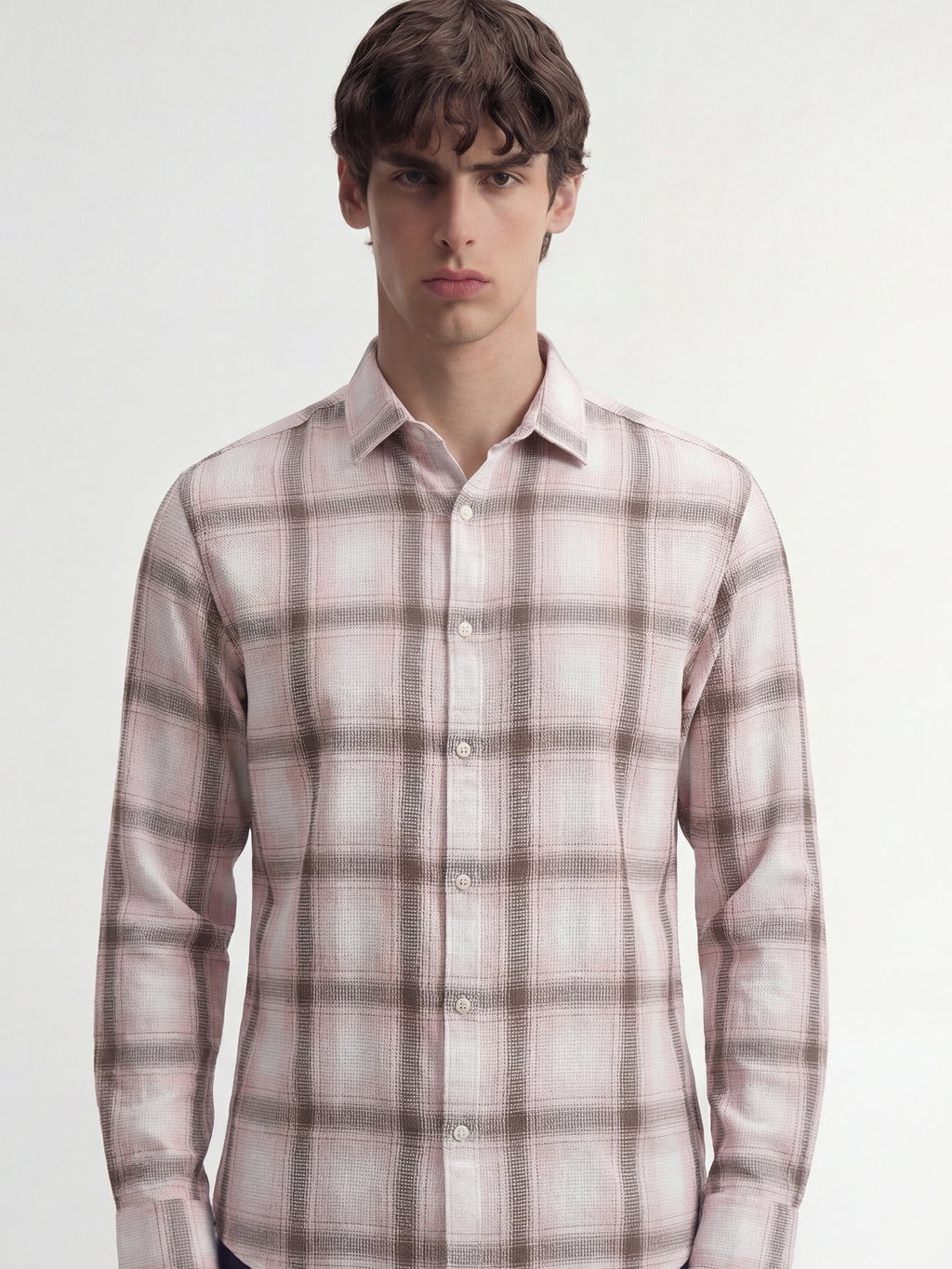 Highlander Men Pink Checked Regular Fit Casual Shirt - Pink - Image 1