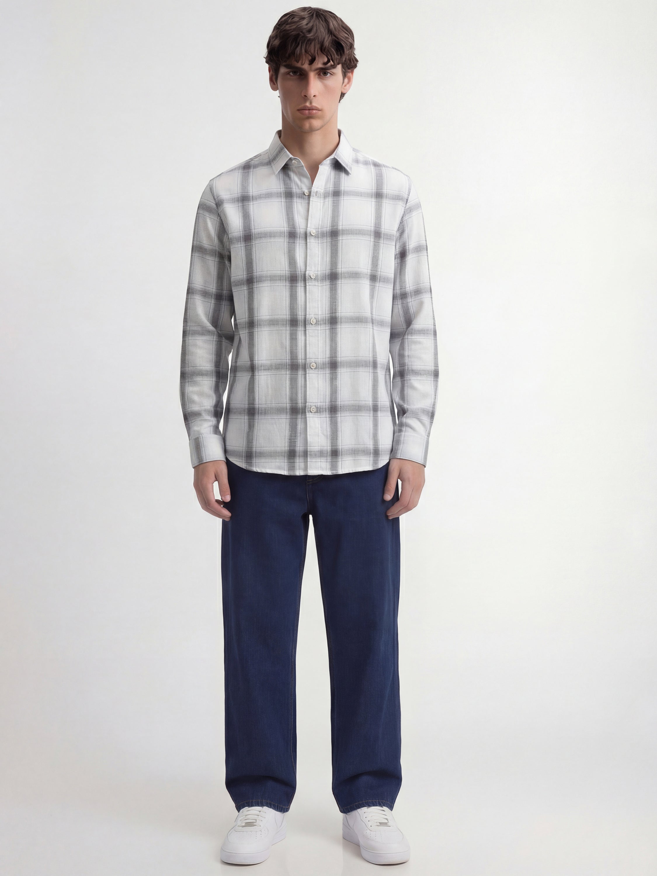 Highlander Men Blue Checked Regular Fit Casual Shirt - Blue - Image 2