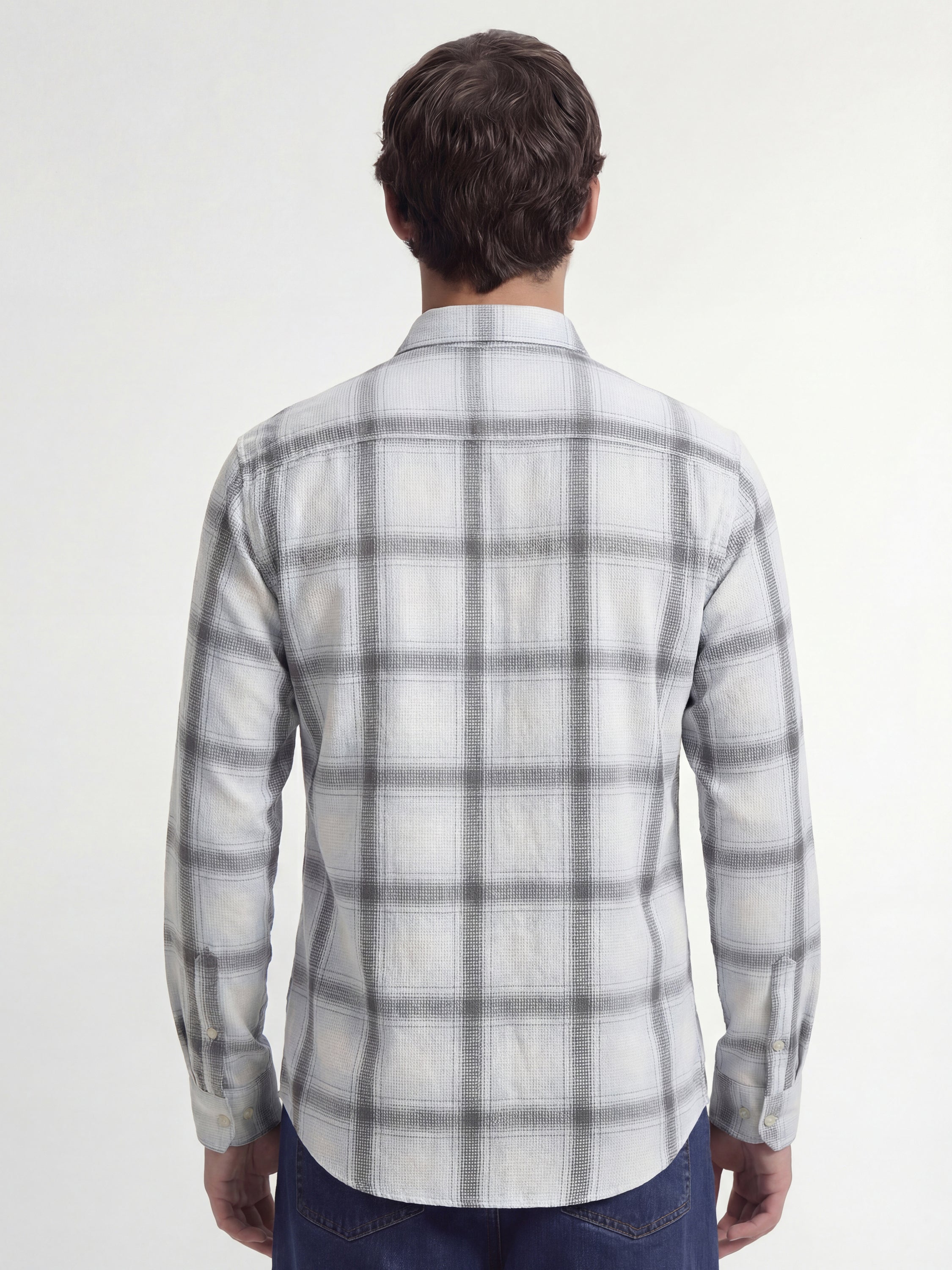Highlander Men Blue Checked Regular Fit Casual Shirt - Blue - Image 3