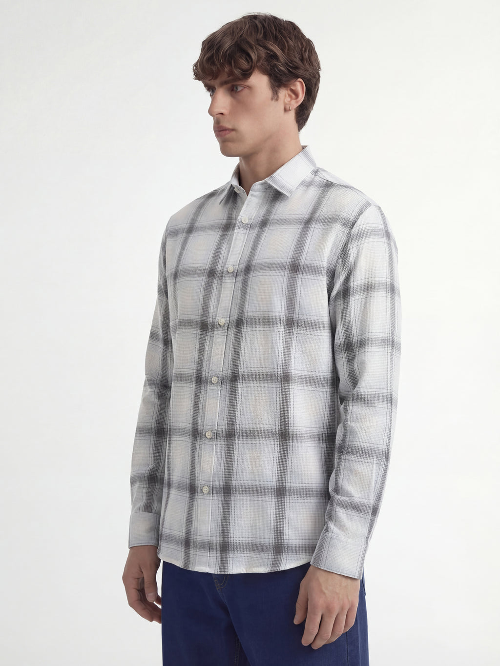 Highlander Men Blue Checked Regular Fit Casual Shirt - Blue - Image 4