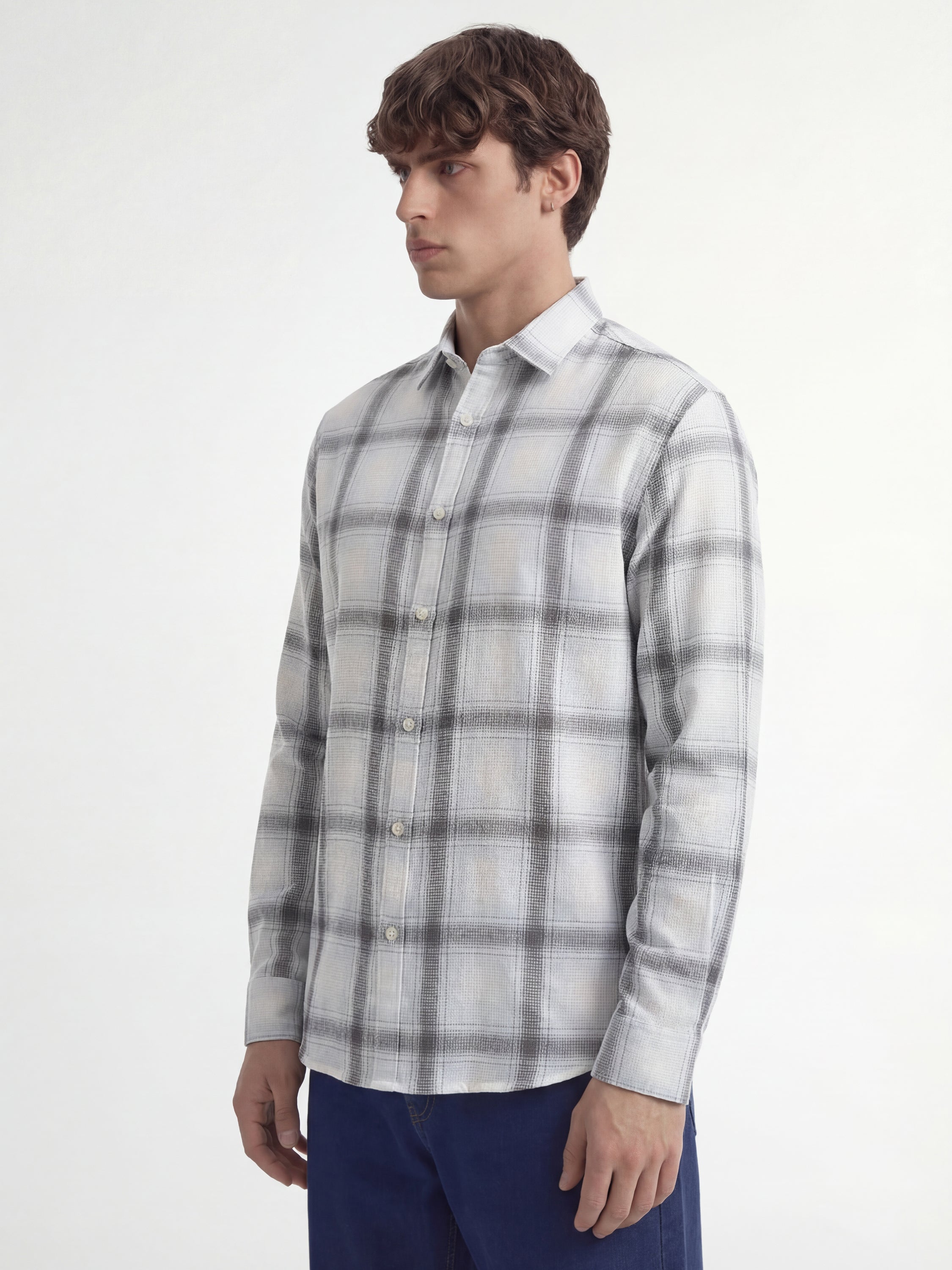 Highlander Men Blue Checked Regular Fit Casual Shirt - Blue - Image 4