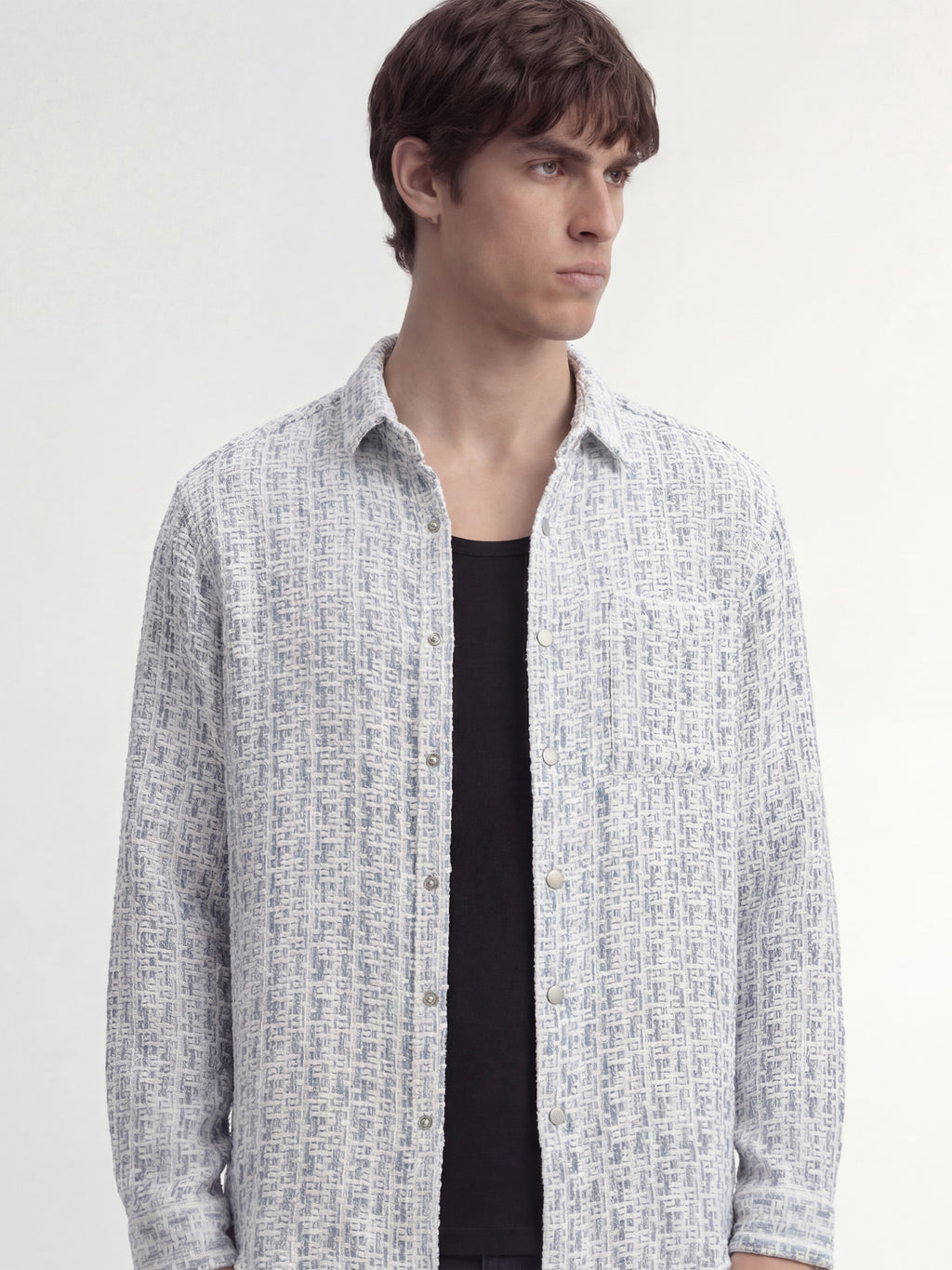 Highlander Men White Self Design Relaxed Fit Casual Shirt - White - Image 1