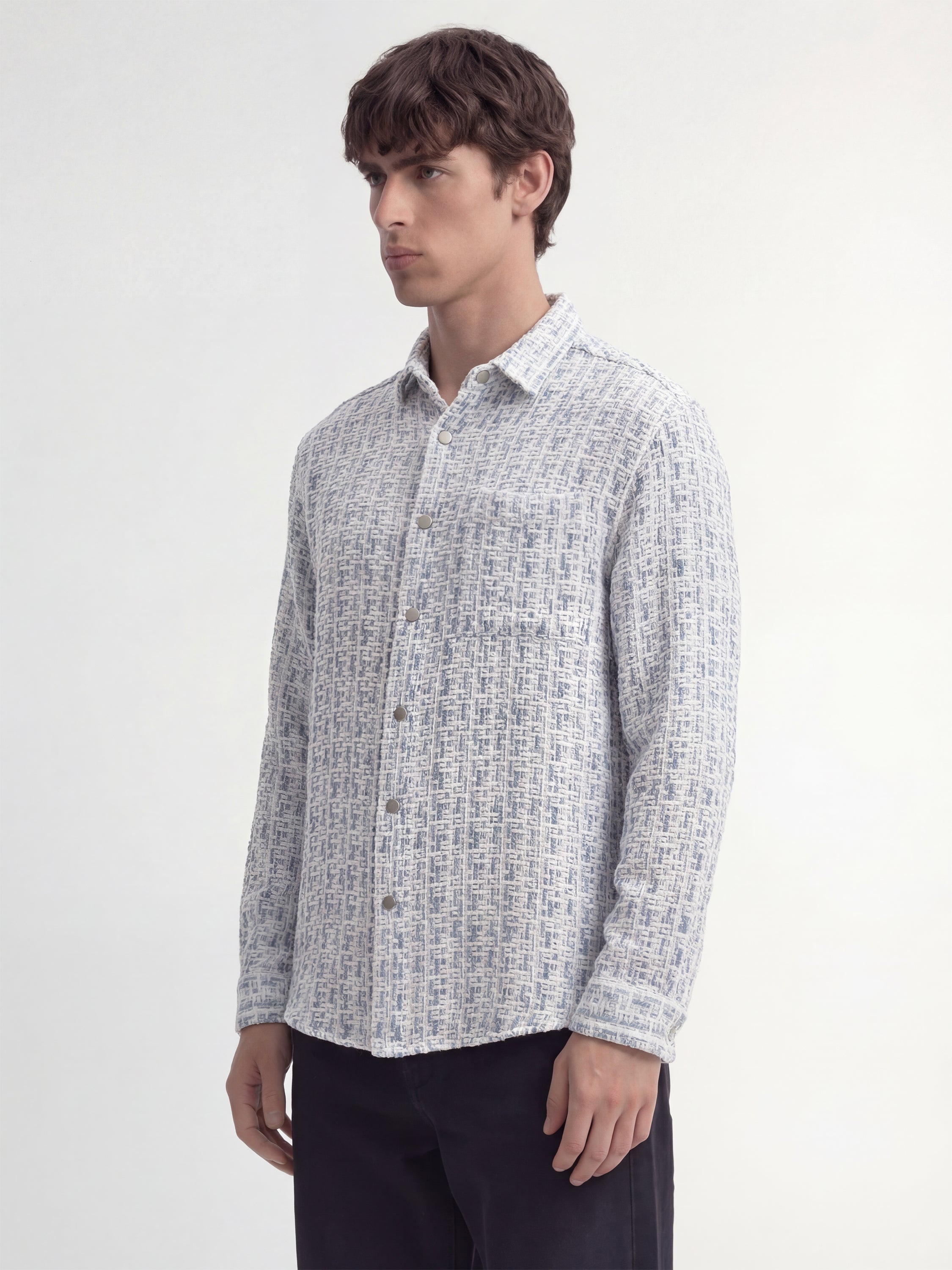 Highlander Men White Self Design Relaxed Fit Casual Shirt - White - Image 4