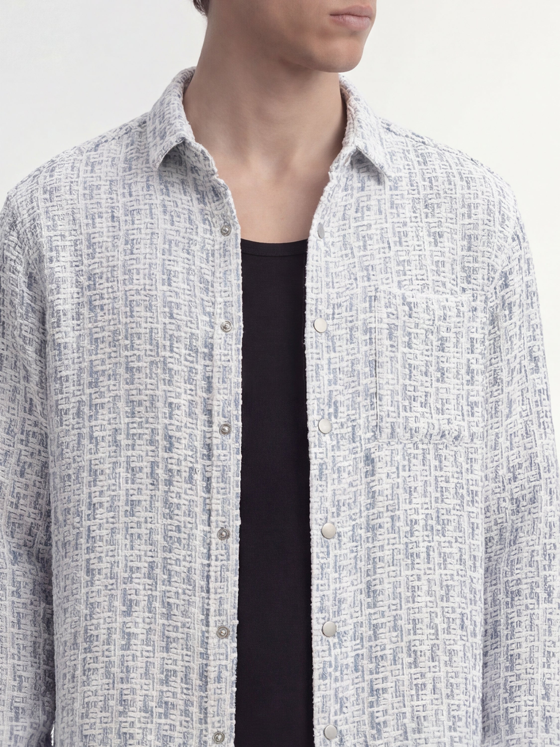 Highlander Men White Self Design Relaxed Fit Casual Shirt - White - Image 5