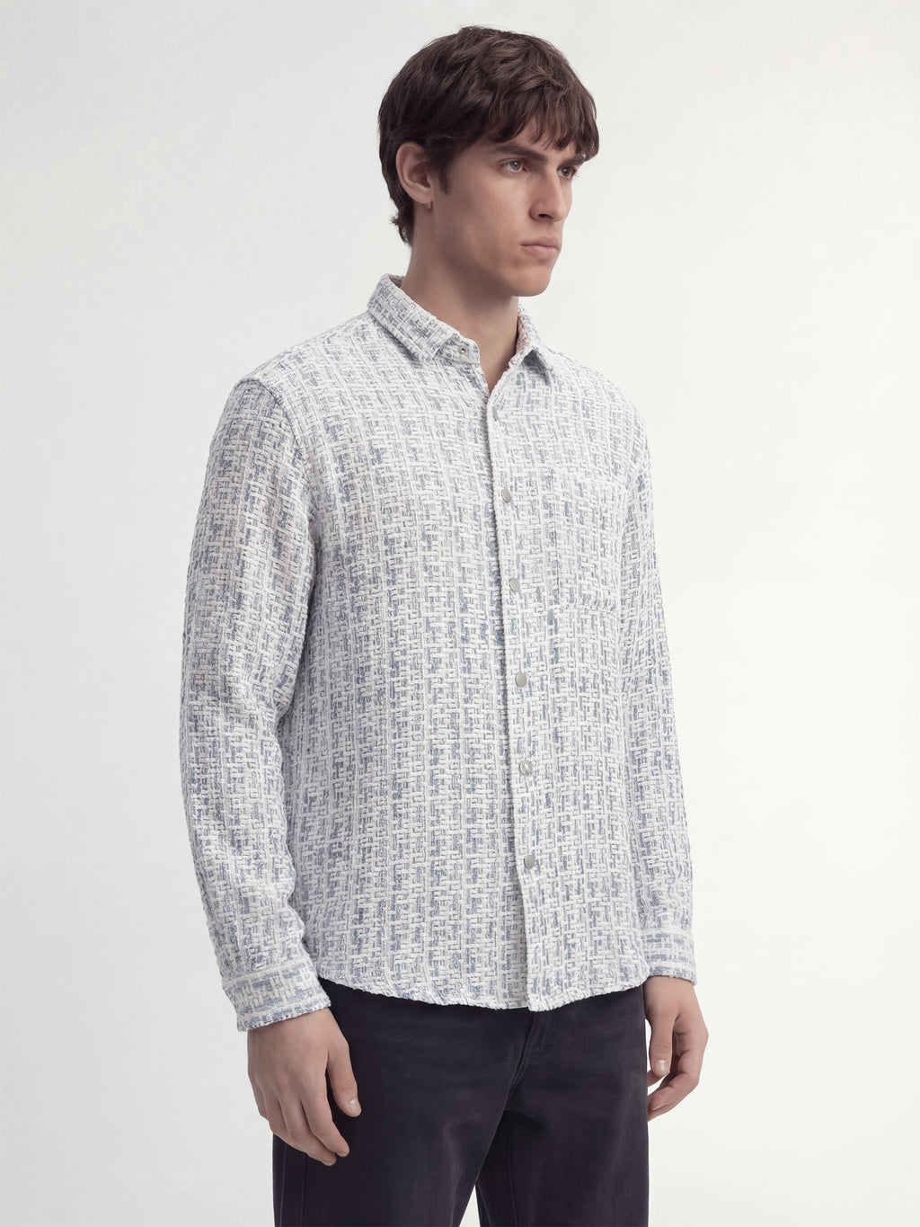 Highlander Men White Self Design Relaxed Fit Casual Shirt - White - Image 6
