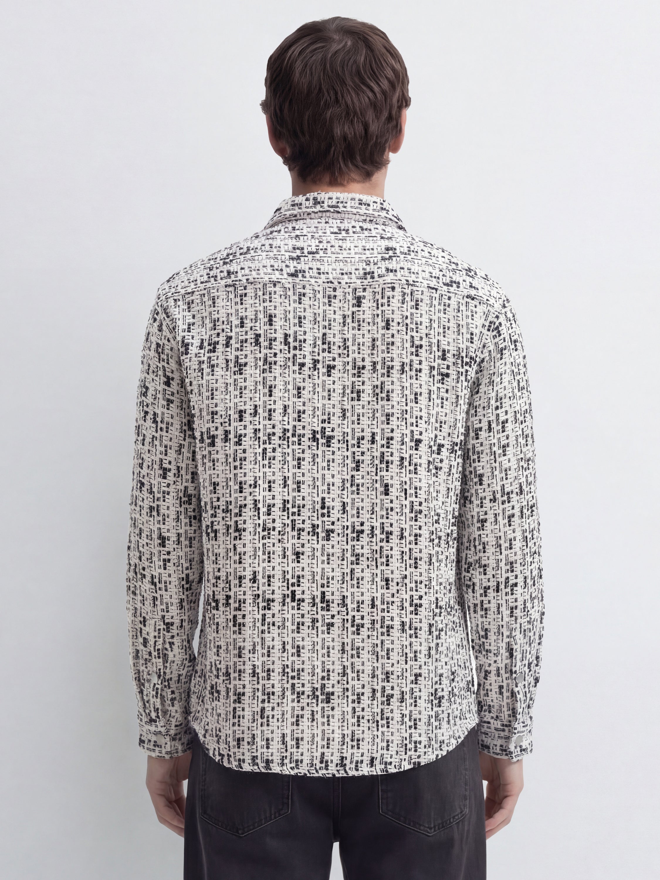 Highlander Men White Self Design Relaxed Fit Casual Shirt - White - Image 3