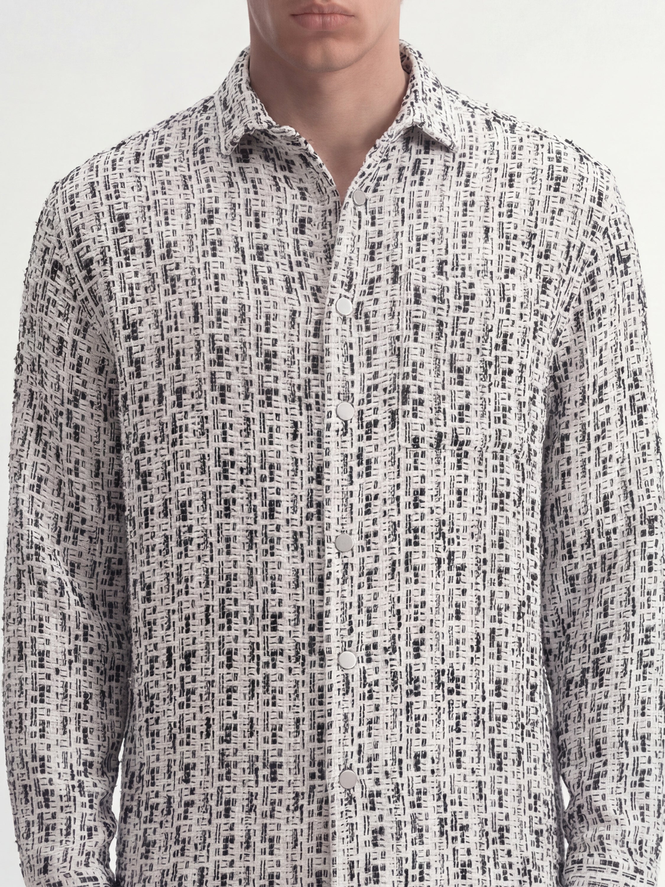 Highlander Men White Self Design Relaxed Fit Casual Shirt - White - Image 5