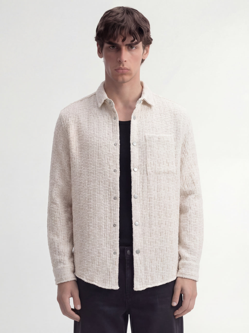 Highlander Men White Self Design Relaxed Fit Casual Shirt - White - Image 5