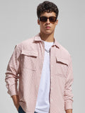 Highlander Men Pink Self Design Relaxed Fit Casual Shirt