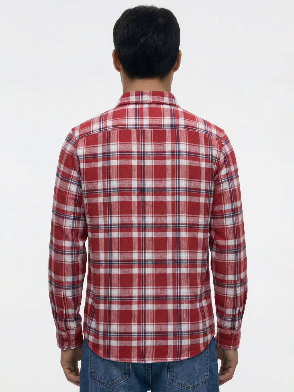 Highlander Men Red Checked Relaxed Fit Casual Shirt - Red - Image 3
