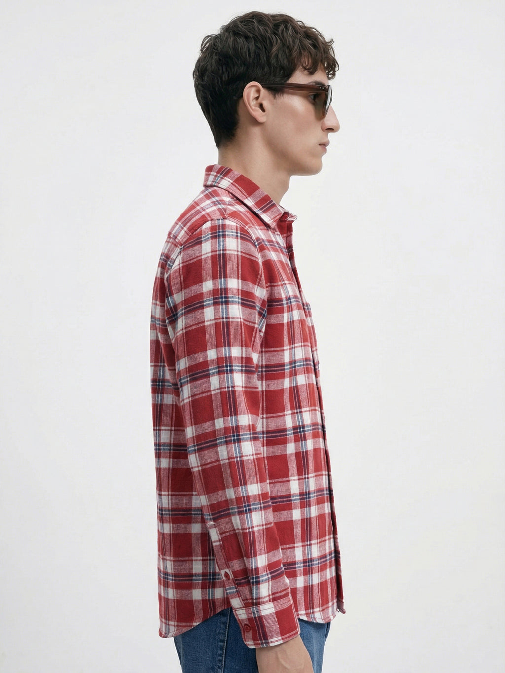 Highlander Men Red Checked Relaxed Fit Casual Shirt - Red - Image 5