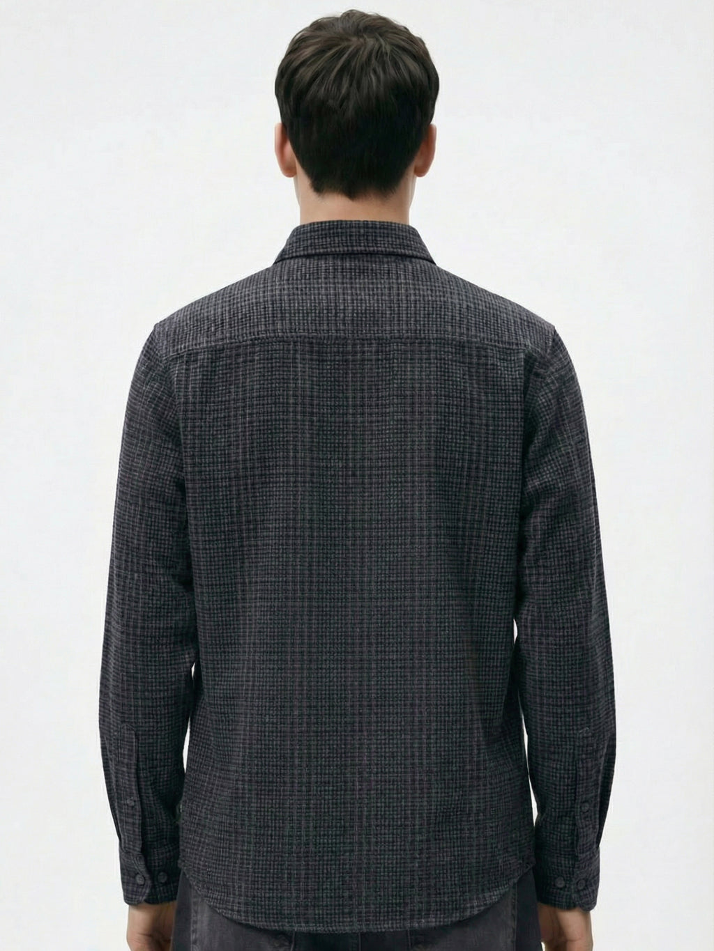 Highlander Men Charcoal Checked Relaxed Fit Casual Shirt - Charcoal - Image 3
