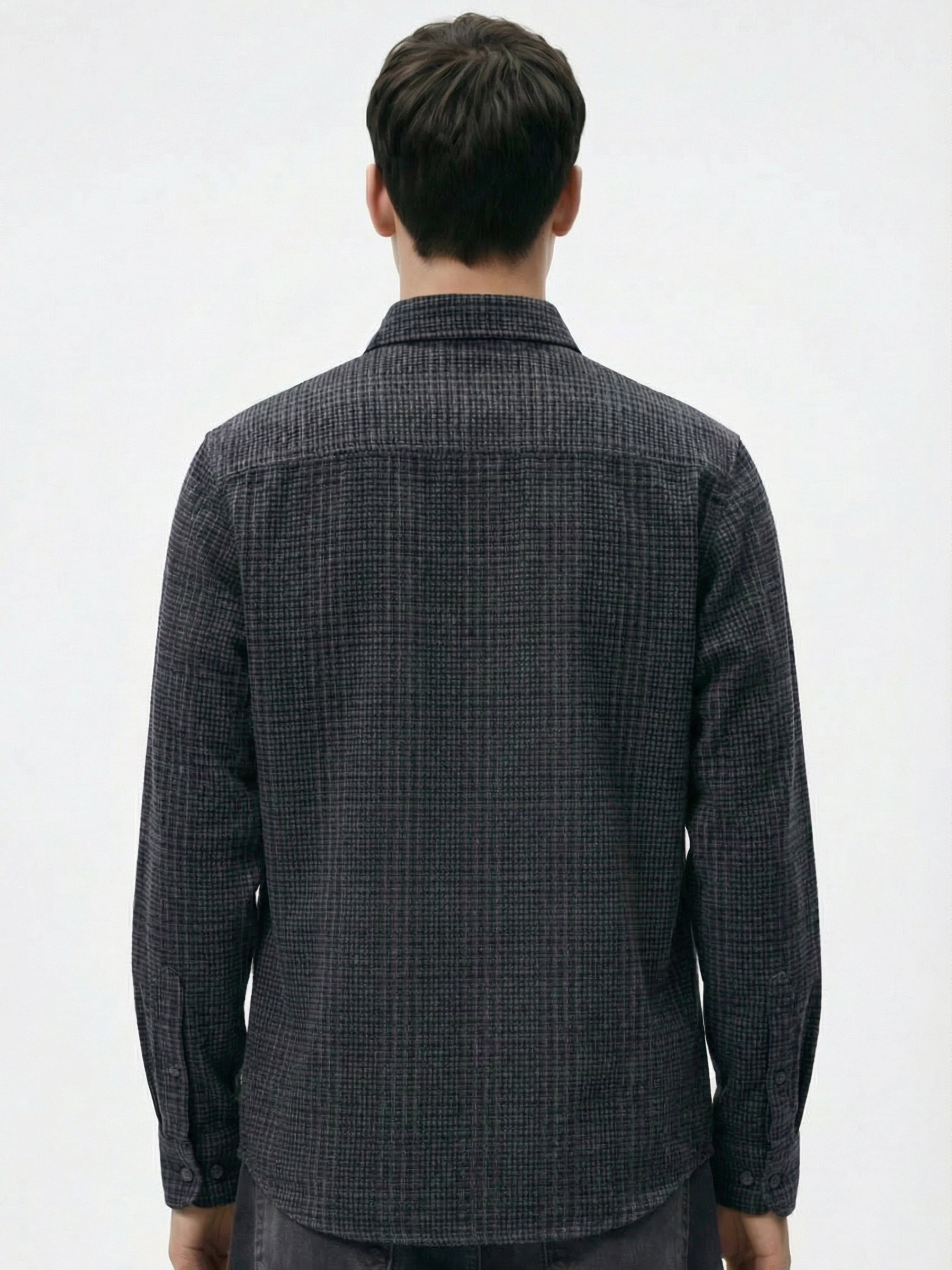 Highlander Men Charcoal Checked Relaxed Fit Casual Shirt - Charcoal - Image 3