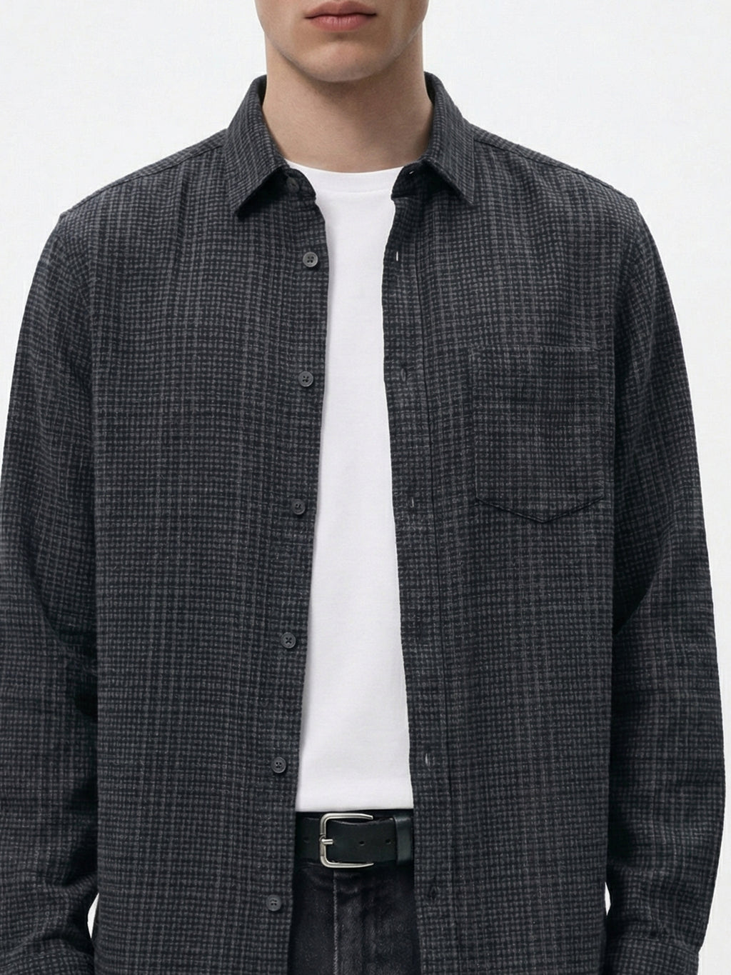 Highlander Men Charcoal Checked Relaxed Fit Casual Shirt - Charcoal - Image 6