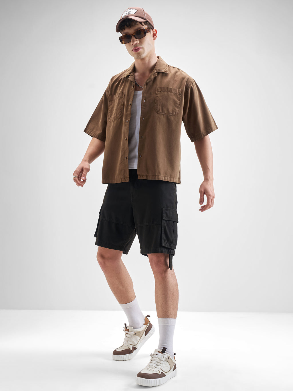 Highlander Men Brown Solid Boxy Fit Casual Shirt - Brown - Image 2