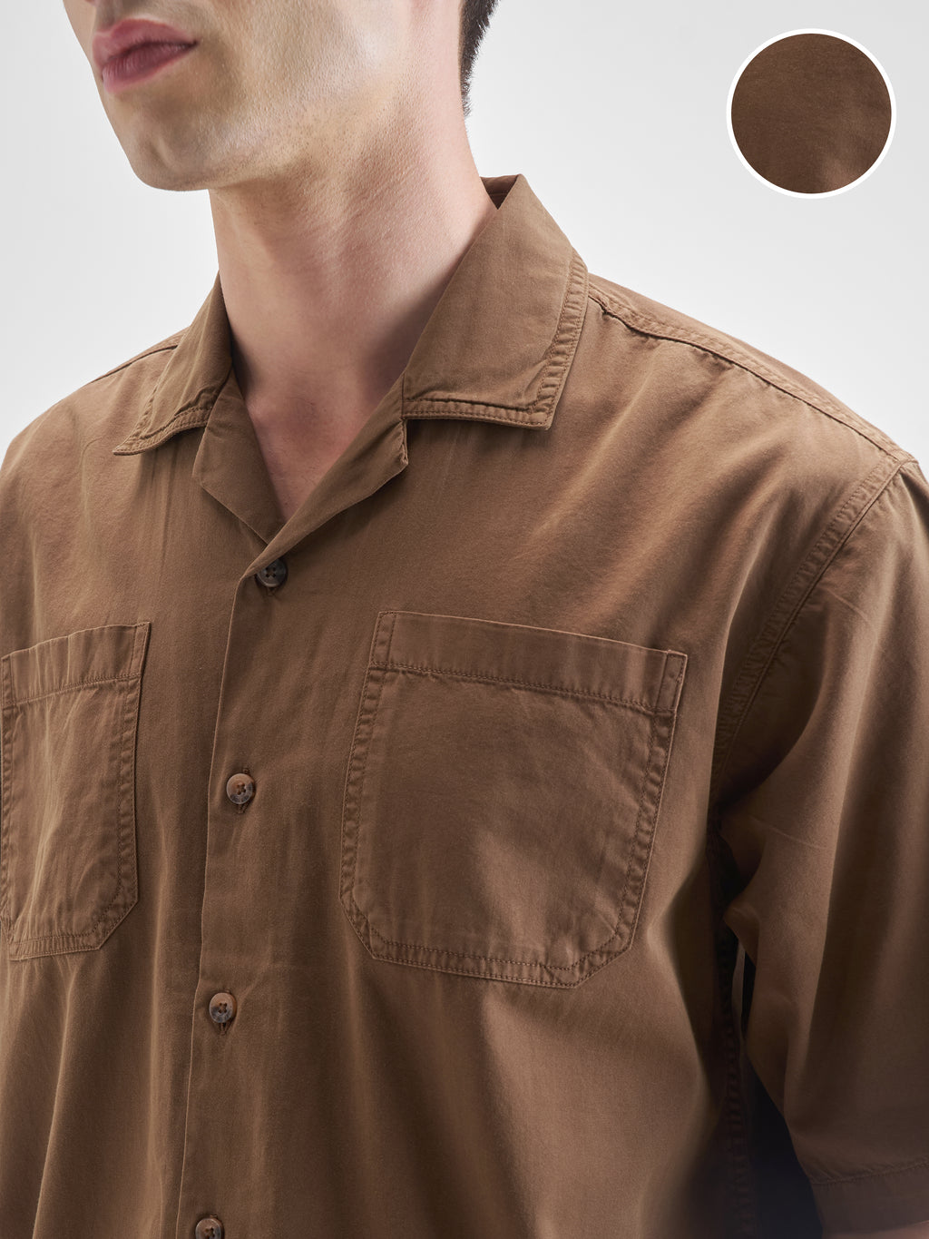 Highlander Men Brown Solid Boxy Fit Casual Shirt - Brown - Image 5