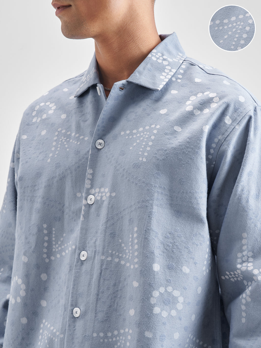 Highlander Men Blue Printed Boxy Casual Shirt - Blue - Image 5