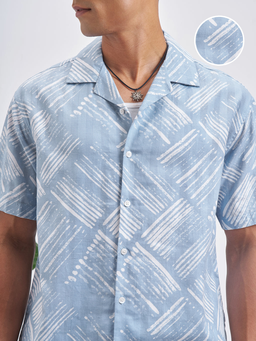 Highlander Men Blue Printed Relaxed Fit Casual Shirt - Blue - Image 5