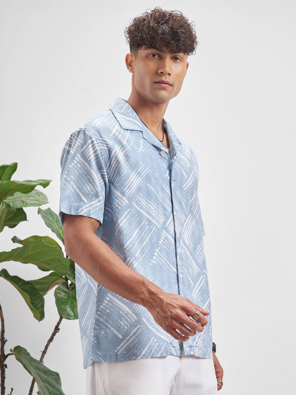 Highlander Men Blue Printed Relaxed Fit Casual Shirt - Blue - Image 6