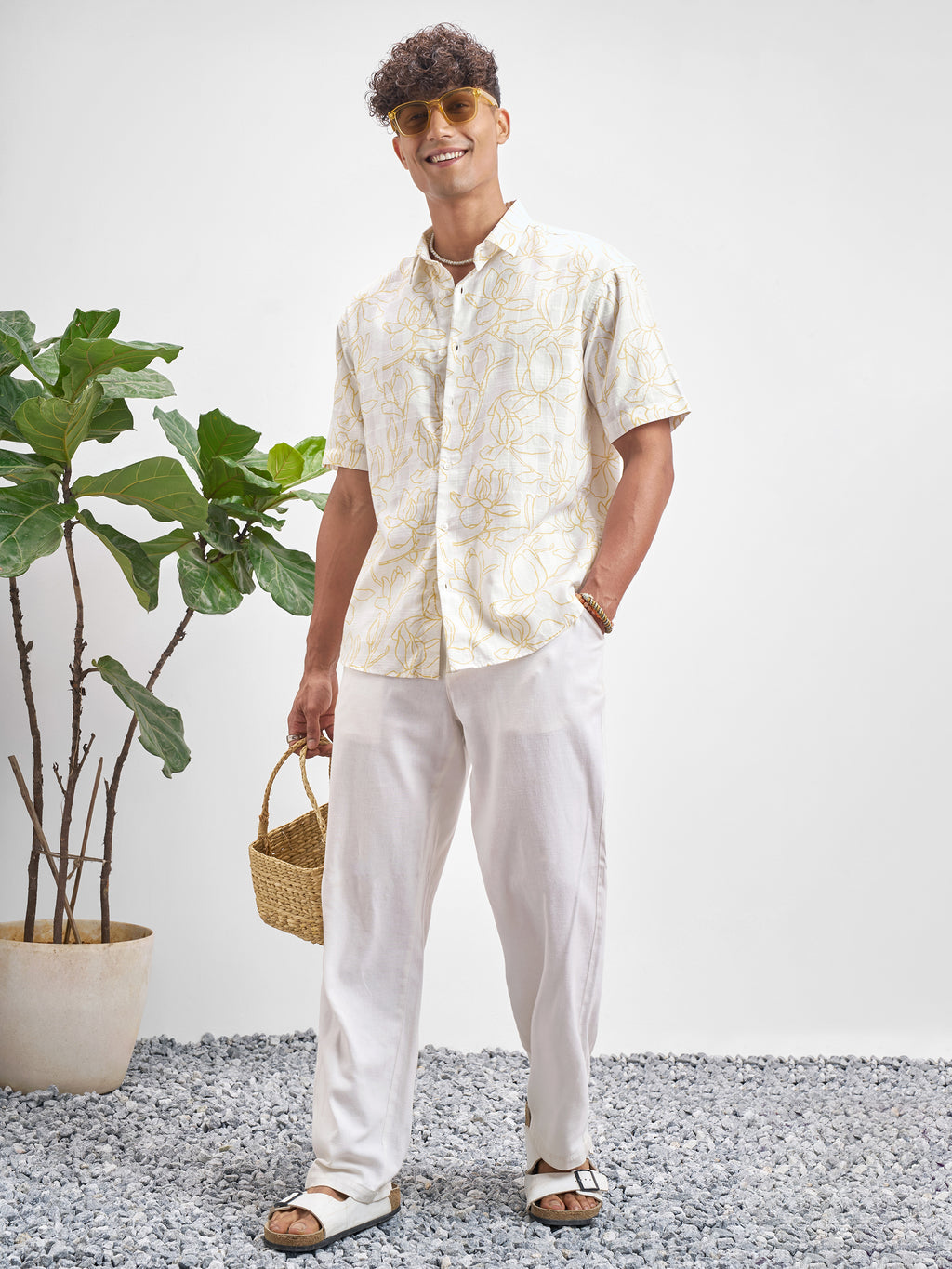 Highlander Men White Printed Relaxed Fit Casual Shirt - White - Image 2