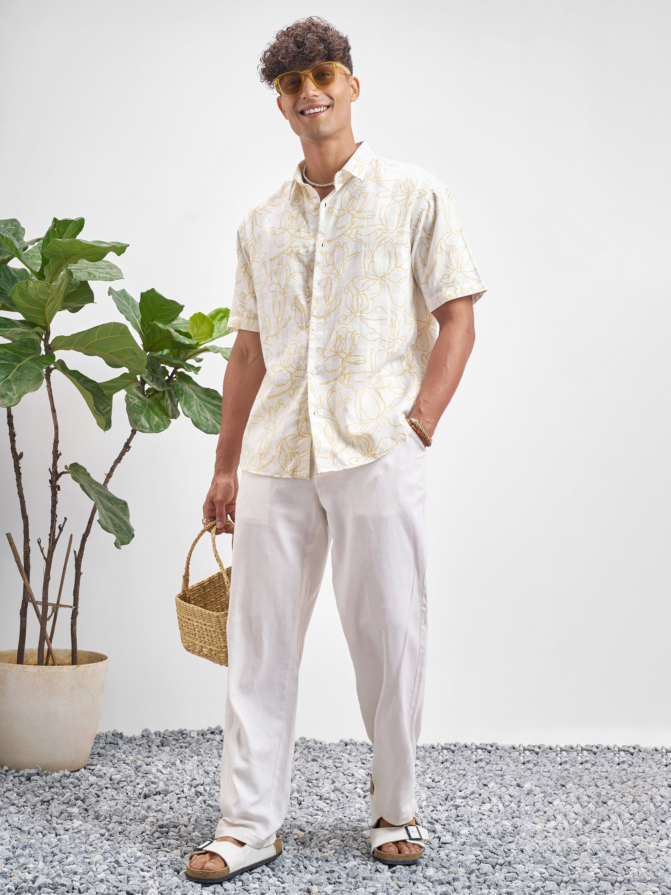 Highlander Men White Printed Relaxed Fit Casual Shirt - White - Image 2