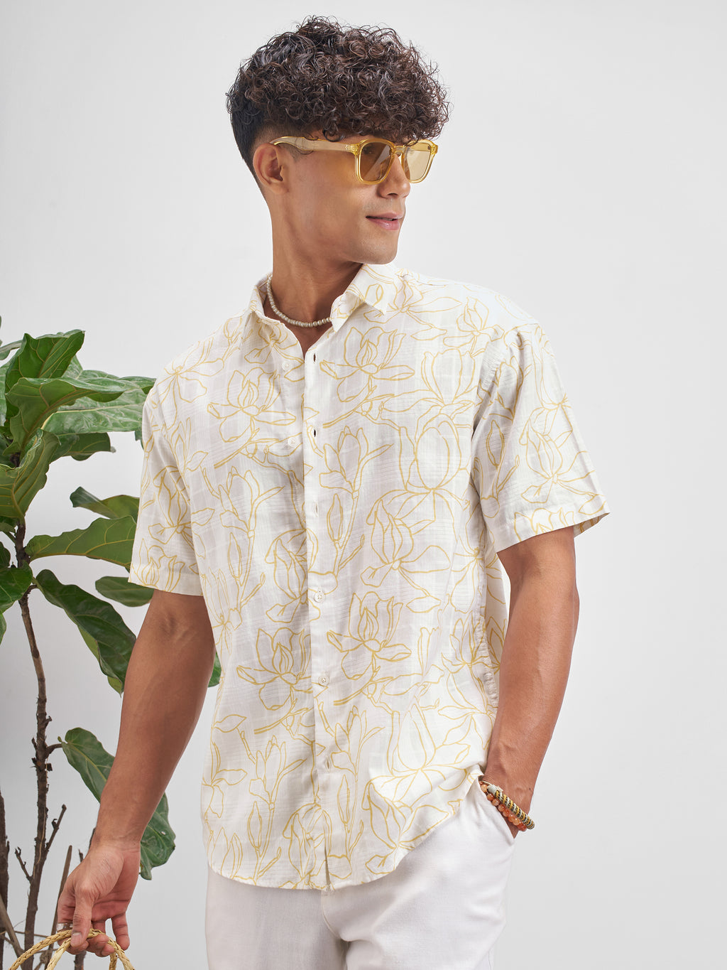 Highlander Men White Printed Relaxed Fit Casual Shirt - White - Image 4
