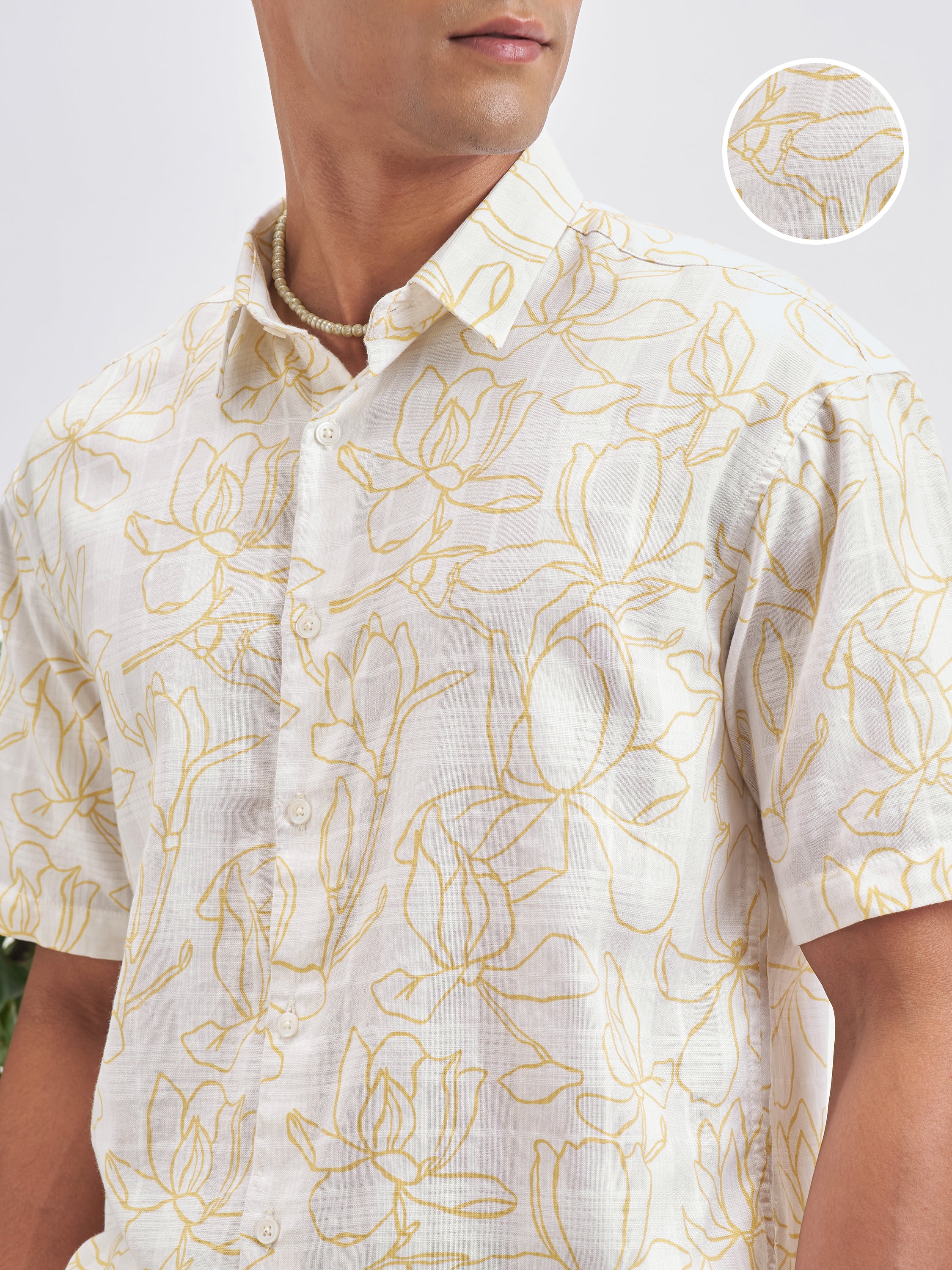 Highlander Men White Printed Relaxed Fit Casual Shirt - White - Image 5
