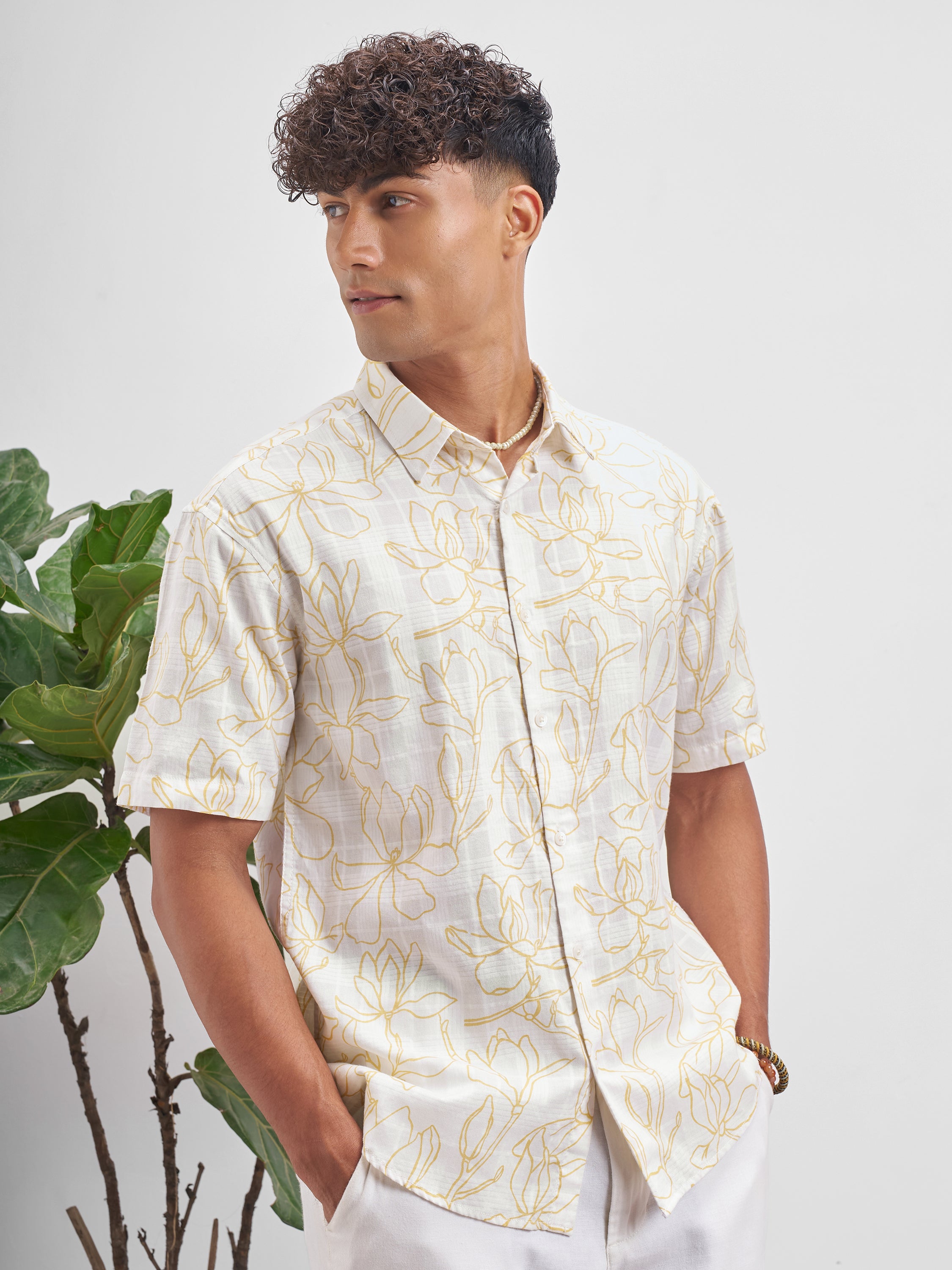 Highlander Men White Printed Relaxed Fit Casual Shirt - White - Image 6
