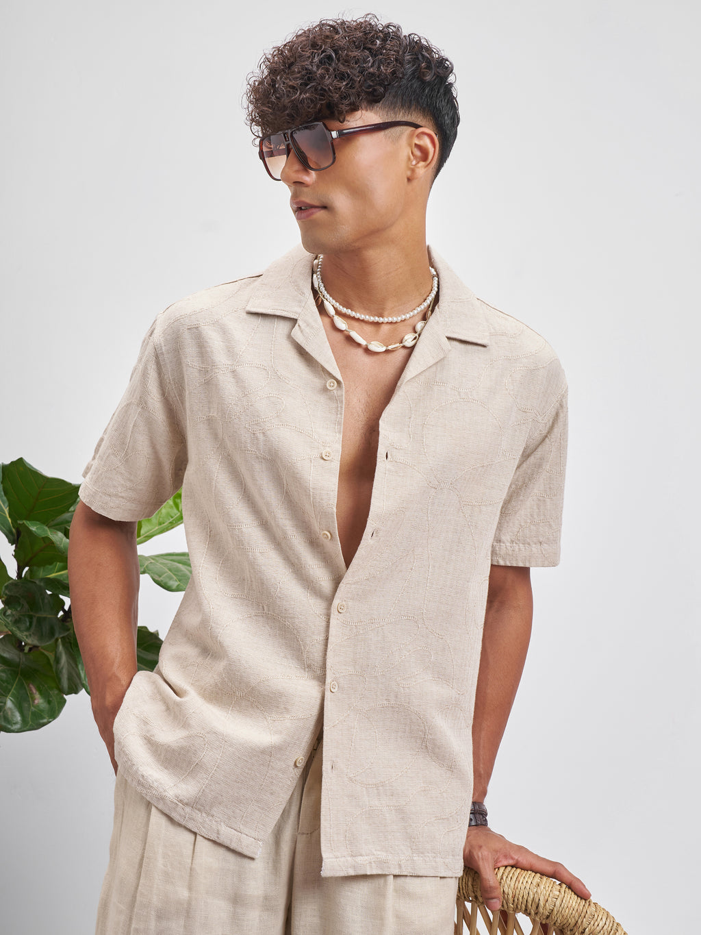 Highlander Men Tan Solid Relaxed Fit Casual Shirt - Tan - Image 4