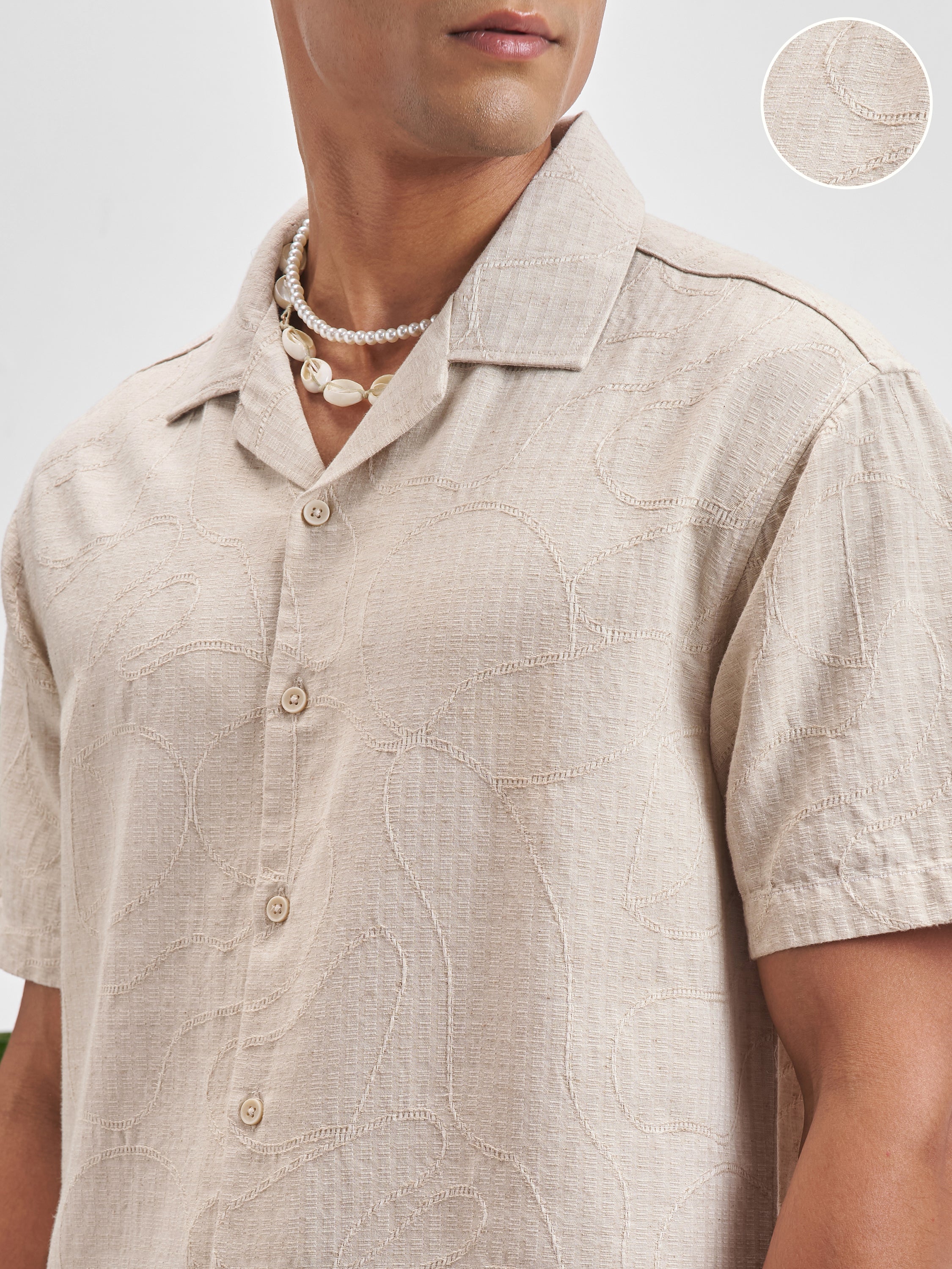 Highlander Men Tan Solid Relaxed Fit Casual Shirt - Tan - Image 5