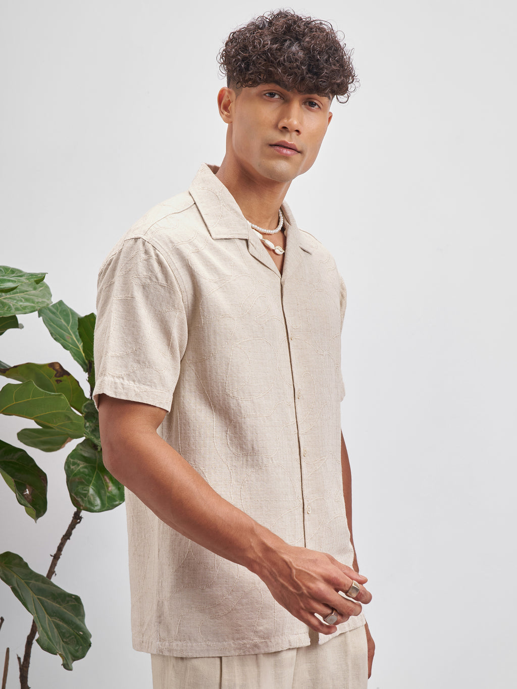 Highlander Men Tan Solid Relaxed Fit Casual Shirt - Tan - Image 6