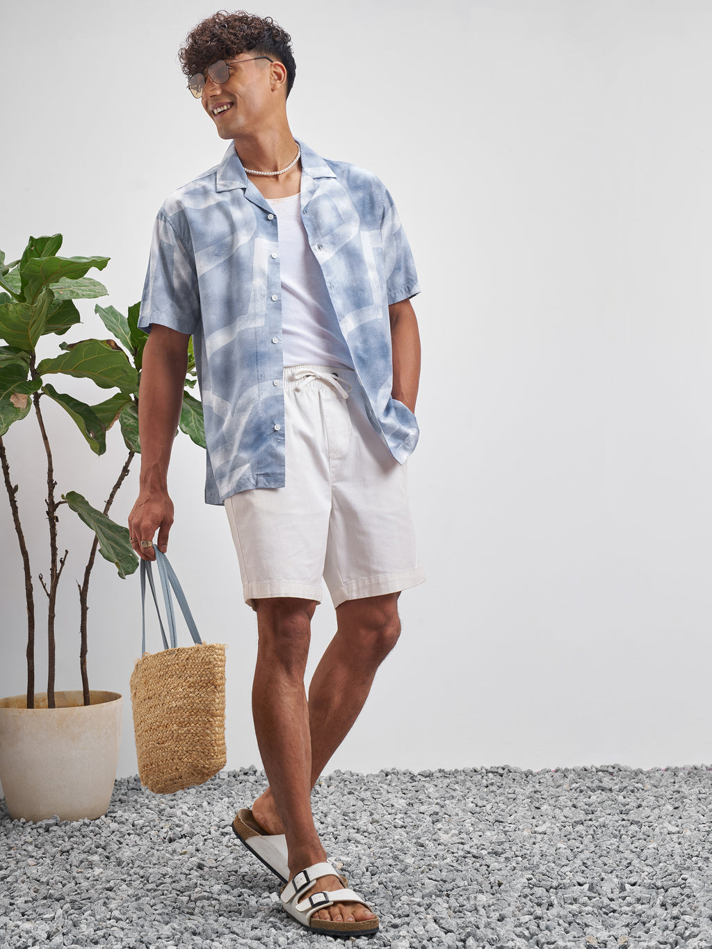 Highlander Men Blue Printed Relaxed Fit Casual Shirt - Blue - Image 2