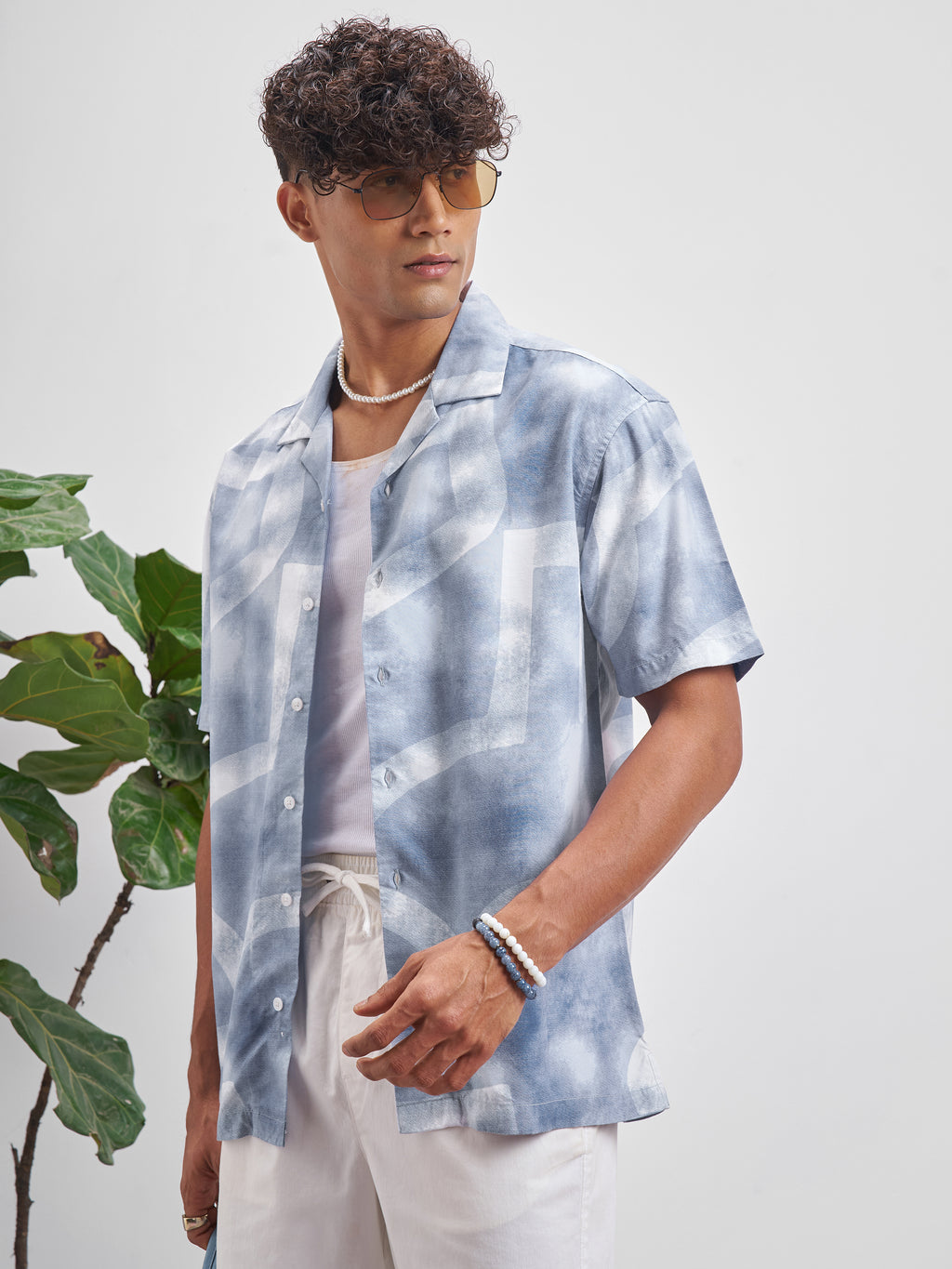 Highlander Men Blue Printed Relaxed Fit Casual Shirt - Blue - Image 4