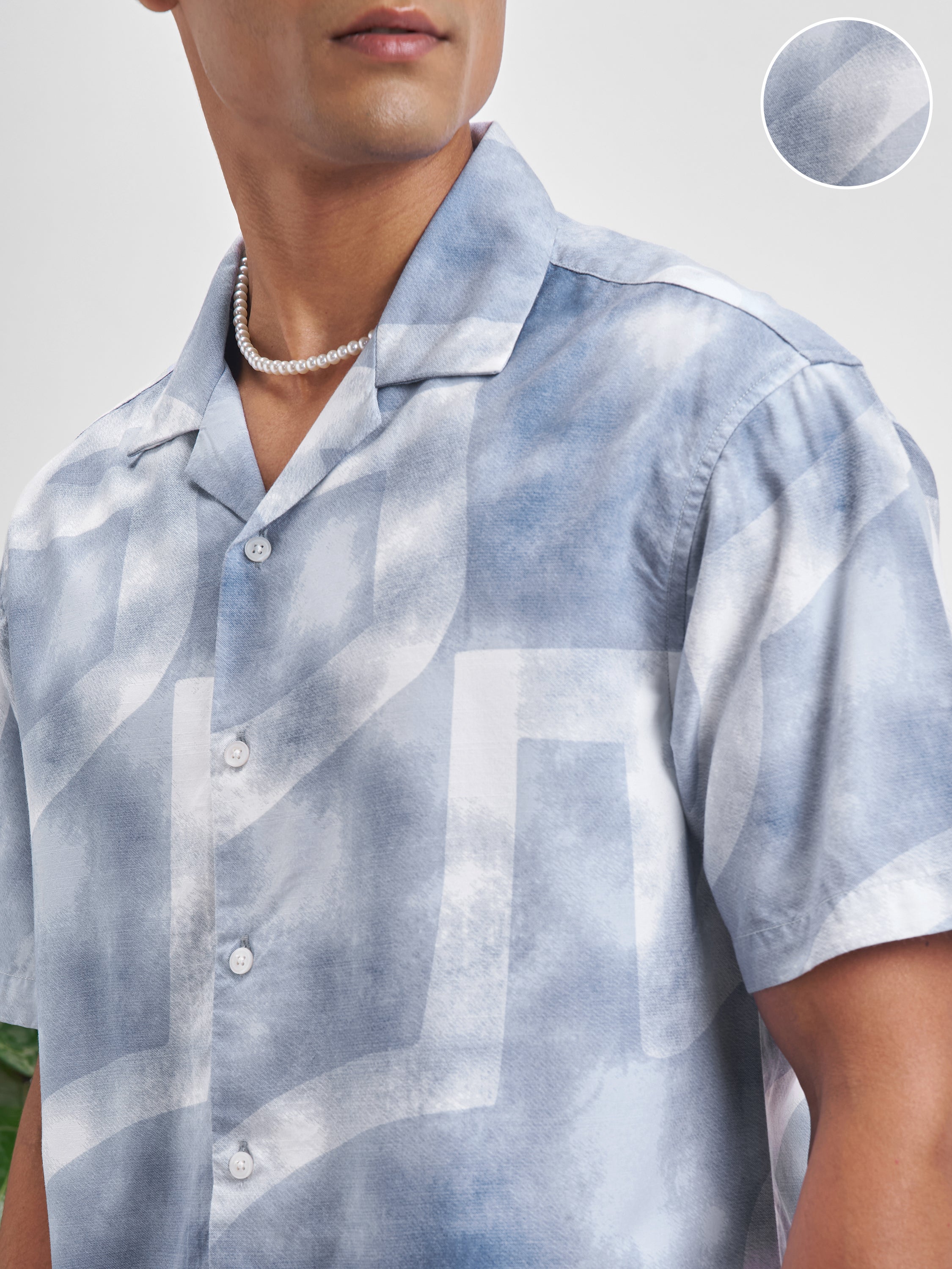 Highlander Men Blue Printed Relaxed Fit Casual Shirt - Blue - Image 5