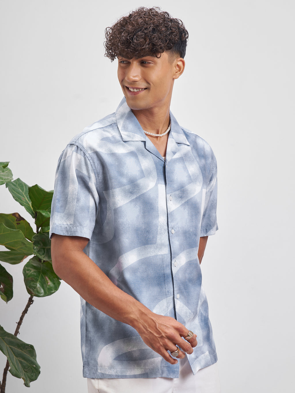 Highlander Men Blue Printed Relaxed Fit Casual Shirt - Blue - Image 6
