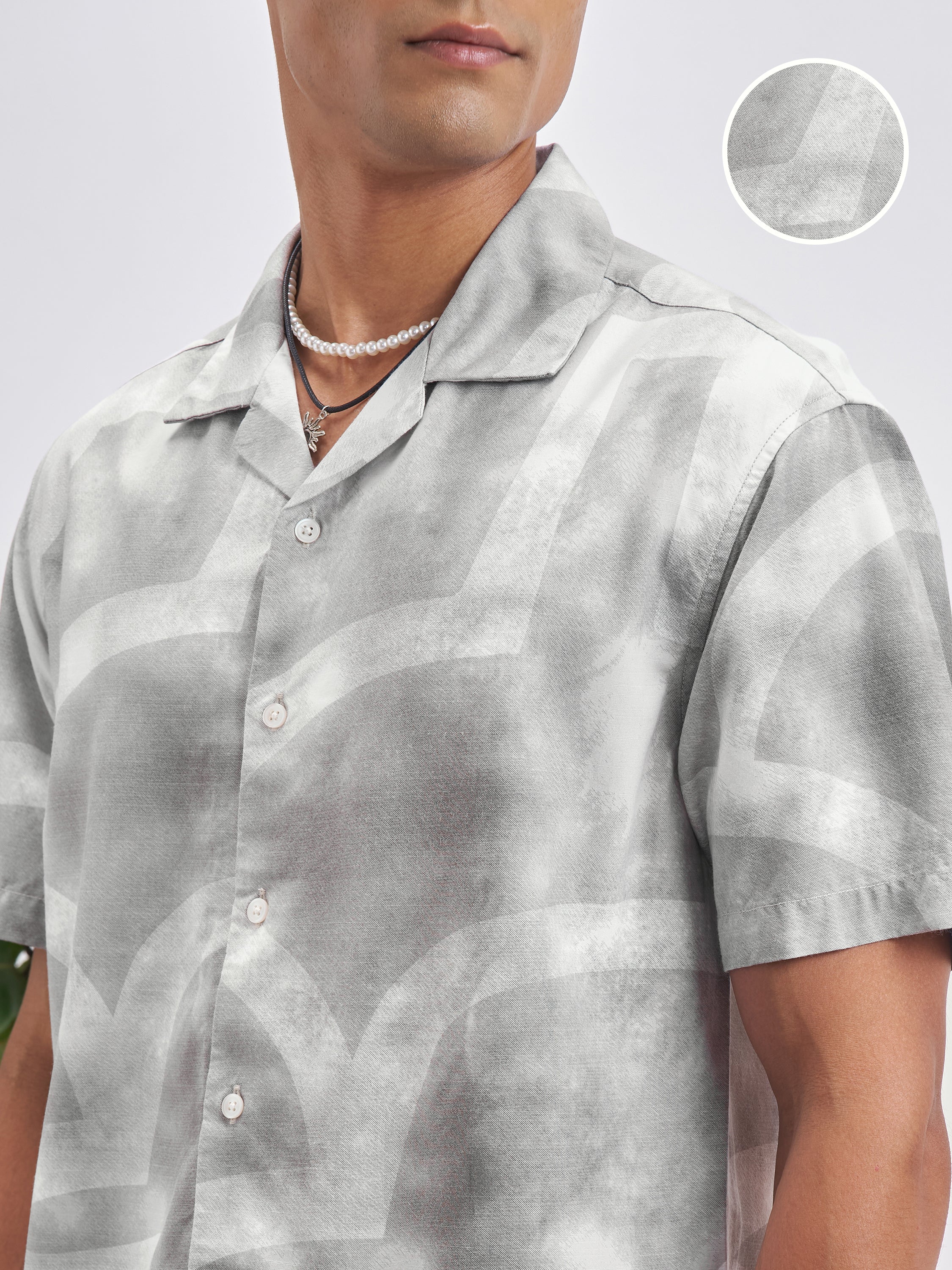 Highlander Men Grey Printed Relaxed Fit Casual Shirt - Grey - Image 5