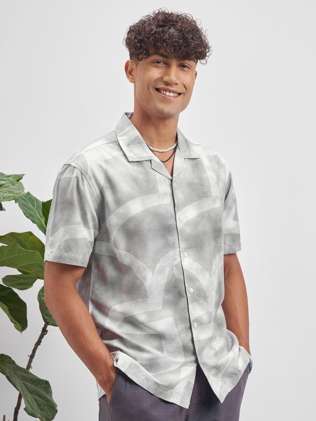 Highlander Men Grey Printed Relaxed Fit Casual Shirt - Grey - Image 6