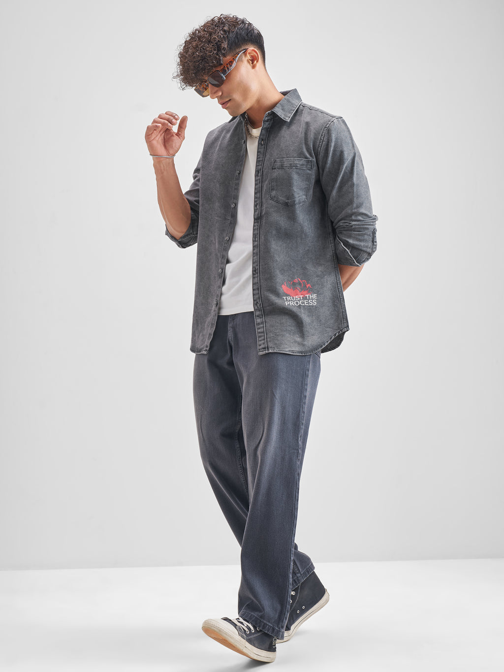 Highlander Men Grey Printed Regular Fit Casual Shirt - Grey - Image 2