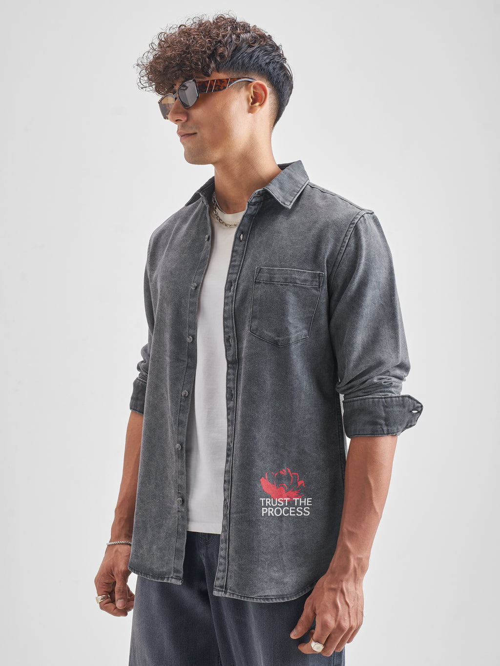 Highlander Men Grey Printed Regular Fit Casual Shirt - Grey - Image 4