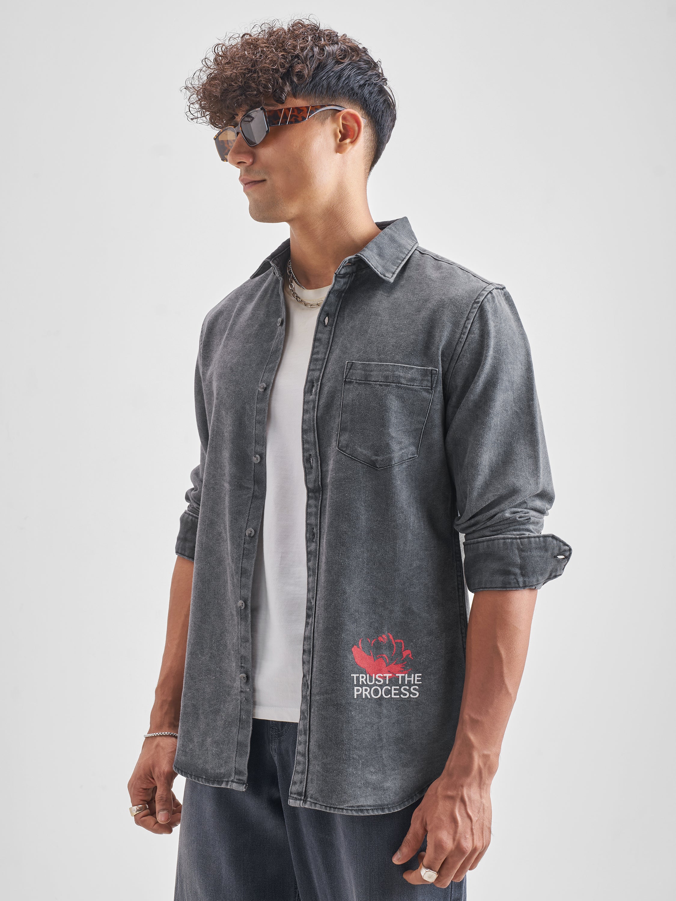 Highlander Men Grey Printed Regular Fit Casual Shirt - Grey - Image 4