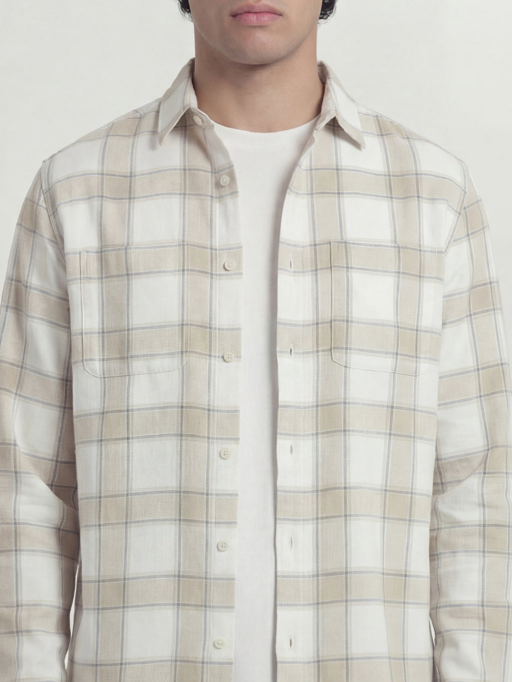 Highlander Men Off White Checked Relaxed Fit Casual Shirt - Off White - Image 5